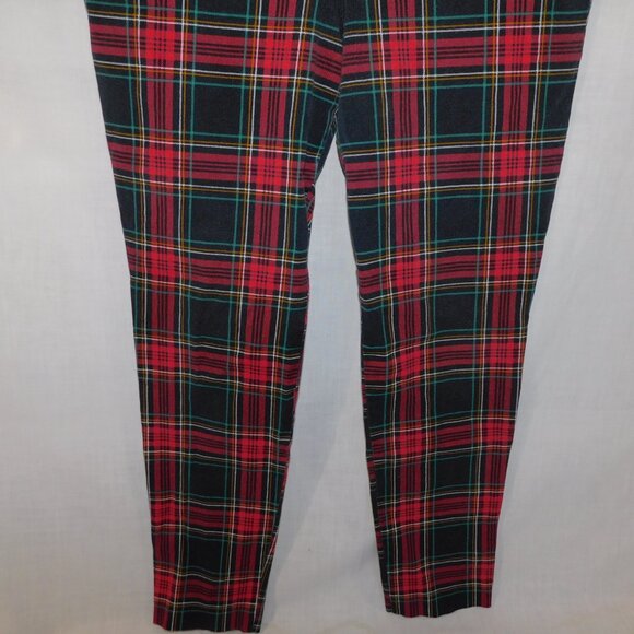 Old Navy Womens 14 Red Black Green Plaid Pixie Pant - Picture 3 of 9